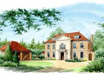 An artist impression of the updates and new garage conversion for an older property.