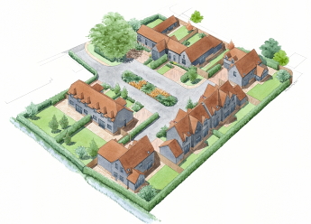 A smaller group of luxury homes where the aerial view shows them off quite well. A  smaller group of luxury homes where the aerial view shows them off quite well.