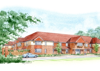 Artist impression of a new care home, composed of small flats. Artist impression of a new care home, composed of small flats.