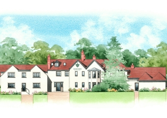 This artist impression from the elevation drawing makes the relative proportions of each part of the building clear.
