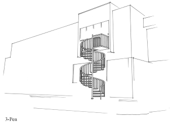 Pen version of the staircase to be used. Pen version of the staircase to be used.