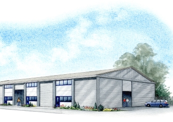 Artist impression of an industrial unit.