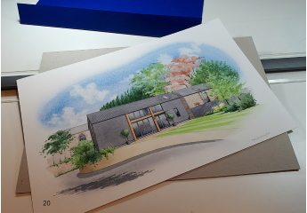 The original is mounted ready for posting. The scanned pieces.