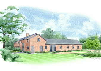 An artist impression of a large barn conversion.