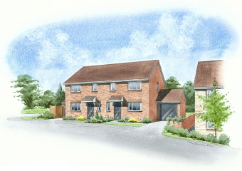 A semi-detached pair of new houses.