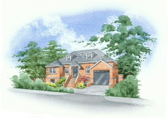 Artist impression of a new large detached house.