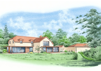 Large new-build with open spaces