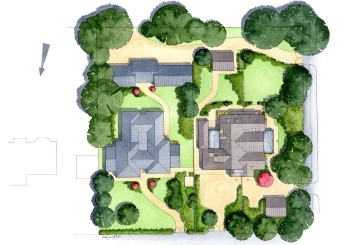 Artist impression of the siteplan for for a new development Siteplan sample