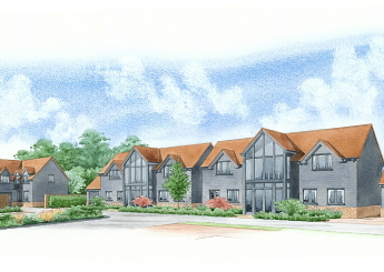 This next artist impression of the development is of a couple of houses round the corner from the previous buildings.
